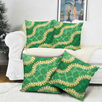 Green Palaka Hawaii Mele Kalikimaka Pillow Cover Ohia Lehua Monstera Puakenikeni Lei LT14 - Polynesian Pride