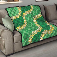 Green Palaka Hawaii Mele Kalikimaka Quilt Ohia Lehua Monstera Puakenikeni Lei LT14 - Polynesian Pride