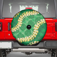 Green Palaka Hawaii Mele Kalikimaka Spare Tire Cover Ohia Lehua Monstera Puakenikeni Lei LT14 - Polynesian Pride