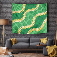 Green Palaka Hawaii Mele Kalikimaka Tapestry Ohia Lehua Monstera Puakenikeni Lei LT14 Green - Polynesian Pride