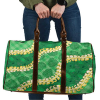 Green Palaka Hawaii Mele Kalikimaka Travel Bag Ohia Lehua Monstera Puakenikeni Lei LT14 Green - Polynesian Pride
