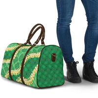 Green Palaka Hawaii Mele Kalikimaka Travel Bag Ohia Lehua Monstera Puakenikeni Lei LT14 - Polynesian Pride