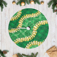 Green Palaka Hawaii Mele Kalikimaka Tree Skirt Ohia Lehua Monstera Puakenikeni Lei LT14 Casual Green - Polynesian Pride