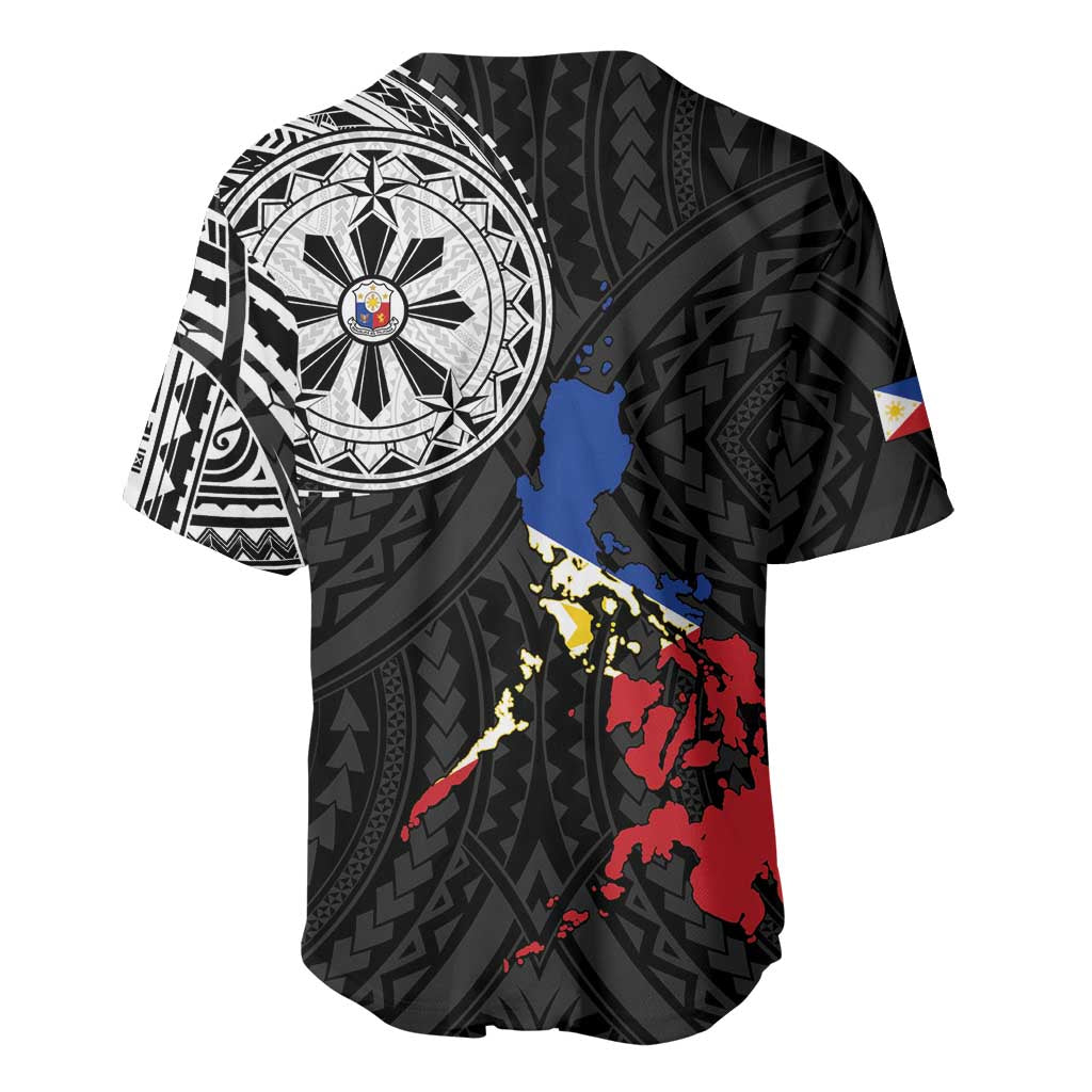 Philippines Strong Baseball Jersey Filipino Map Polynesian Tattoo - Polynesian Pride