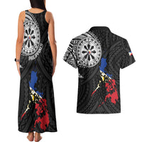 Philippines Strong Couples Matching Tank Maxi Dress and Hawaiian Shirt Filipino Map Polynesian Tattoo LT14 - Polynesian Pride