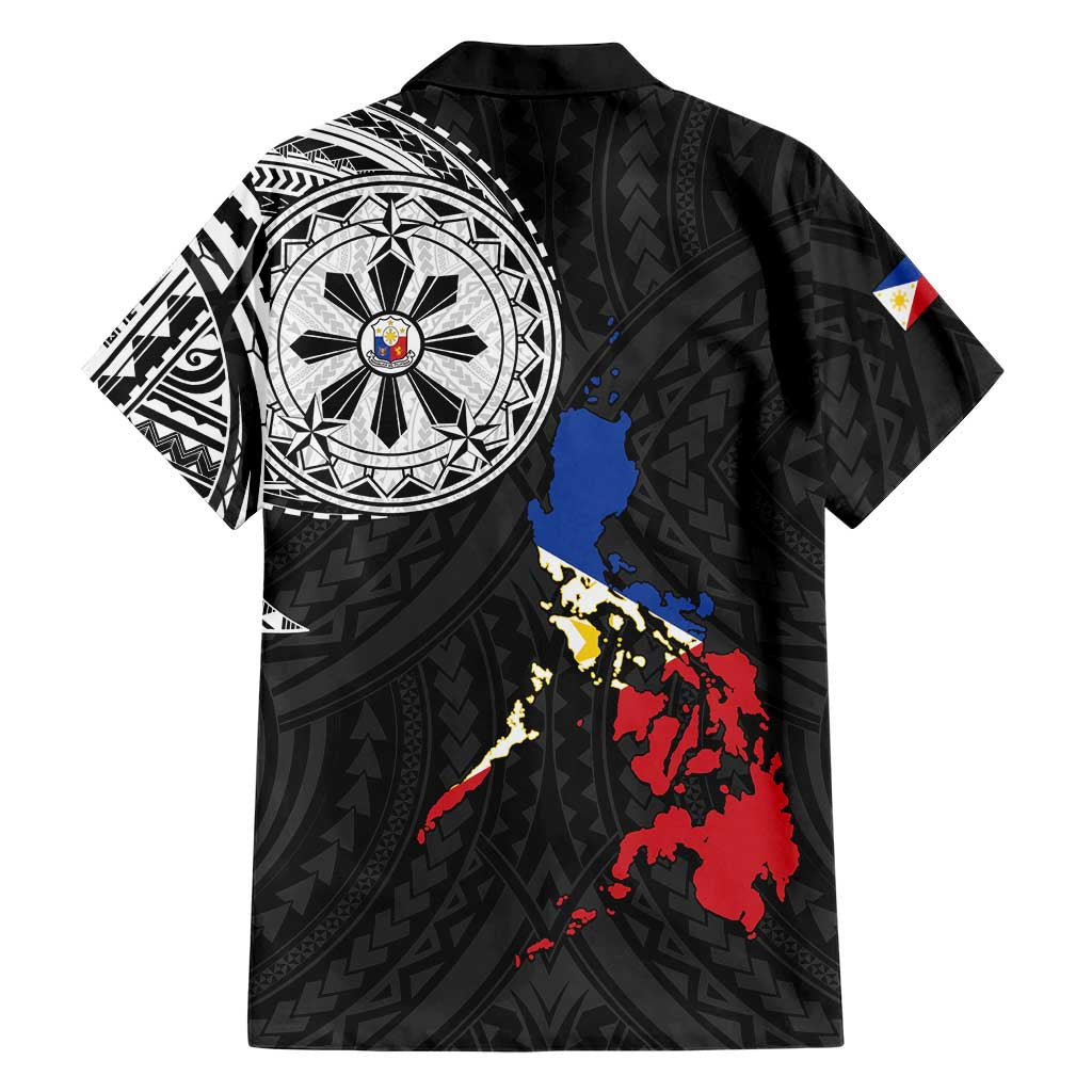 Philippines Strong Family Matching Short Sleeve Bodycon Dress and Hawaiian Shirt Filipino Map Polynesian Tattoo LT14 - Polynesian Pride