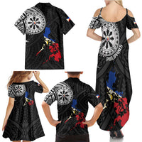 Philippines Strong Family Matching Summer Maxi Dress and Hawaiian Shirt Filipino Map Polynesian Tattoo LT14 - Polynesian Pride