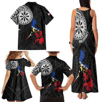 Philippines Strong Family Matching Tank Maxi Dress and Hawaiian Shirt Filipino Map Polynesian Tattoo LT14 - Polynesian Pride