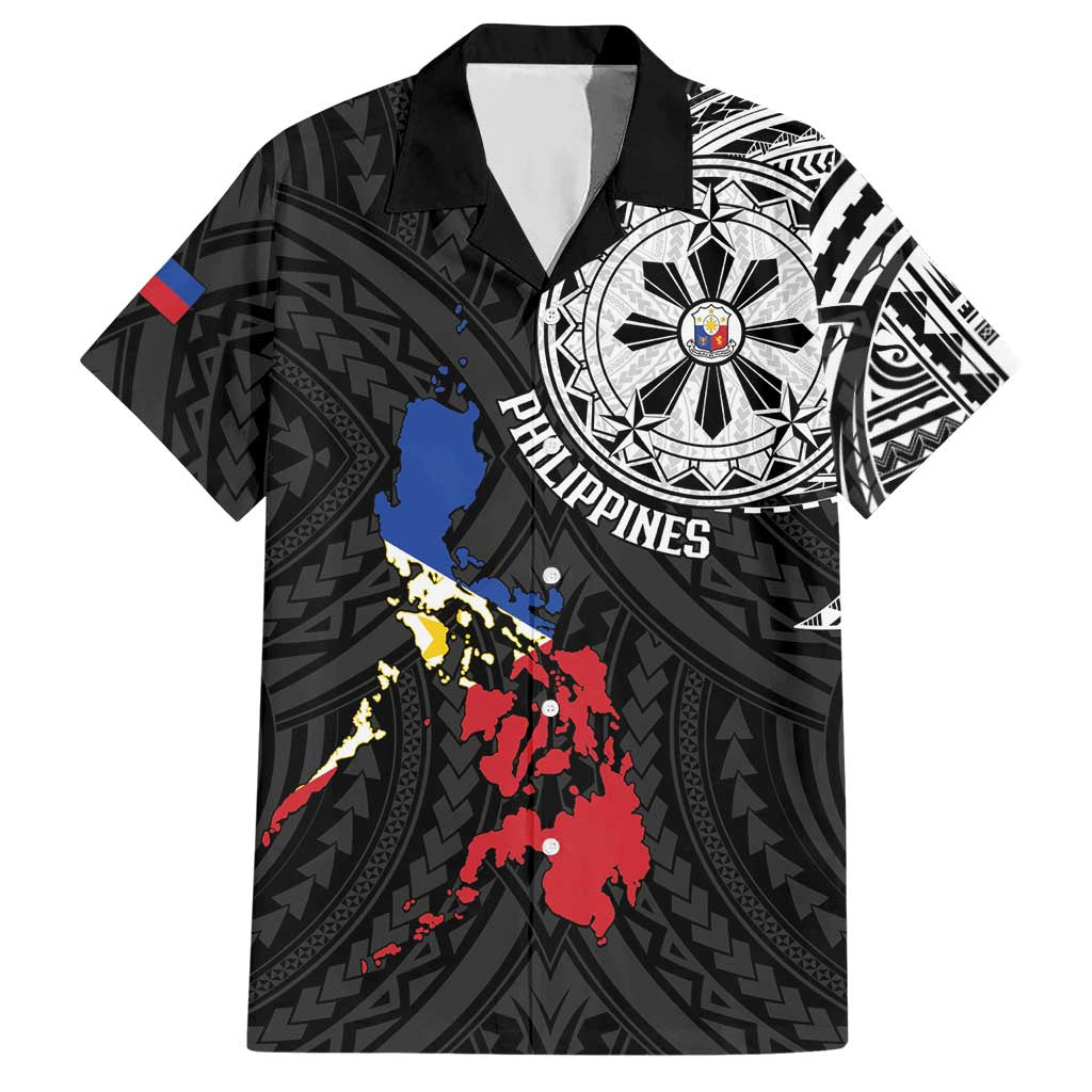 Philippines Strong Hawaiian Shirt Filipino Map Polynesian Tattoo - Polynesian Pride