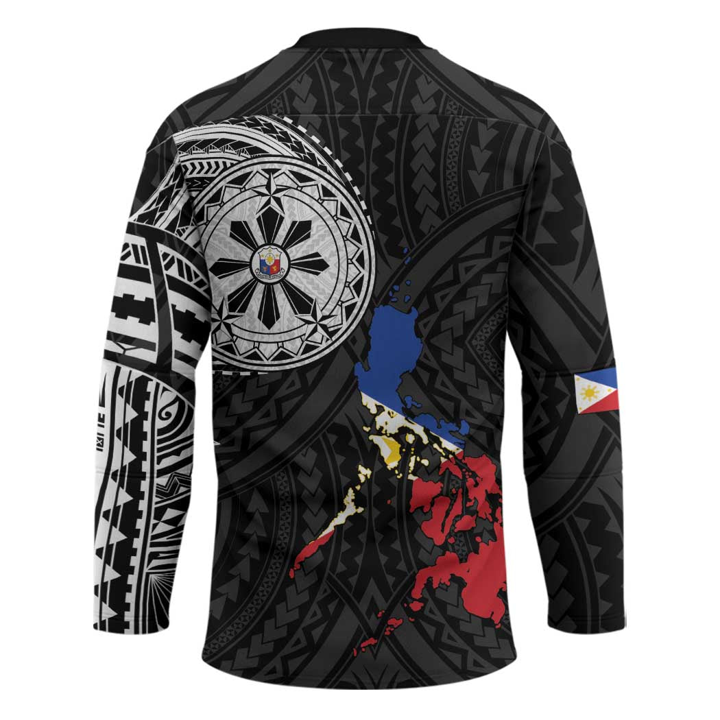 Philippines Strong Hockey Jersey Filipino Map Polynesian Tattoo LT14 - Polynesian Pride