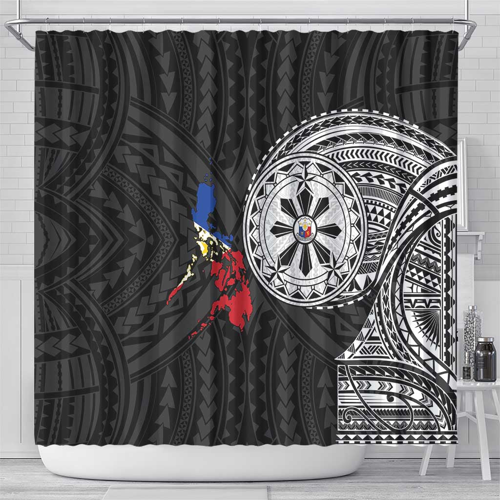 Philippines Strong Shower Curtain Filipino Map Polynesian Tattoo - Polynesian Pride