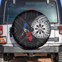 Philippines Strong Spare Tire Cover Filipino Map Polynesian Tattoo LT14 Black - Polynesian Pride