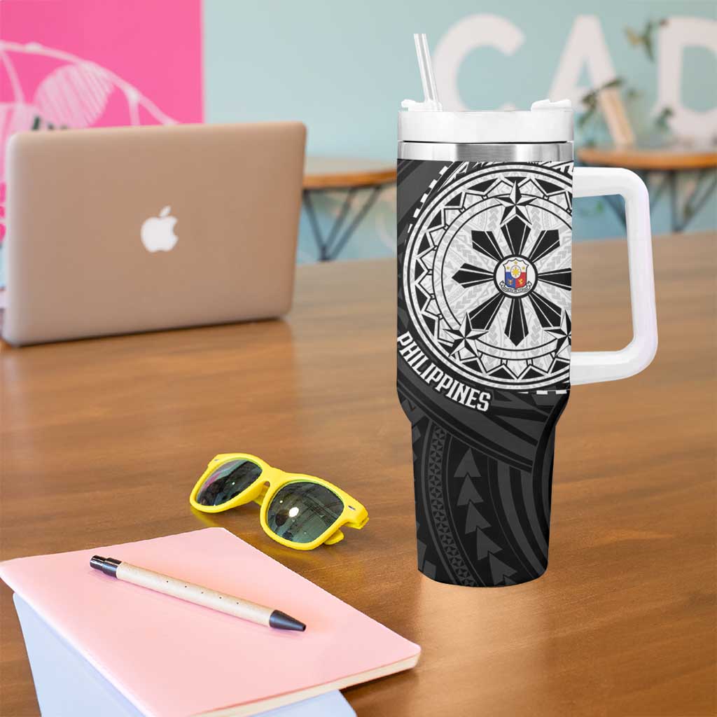 Philippines Strong Tumbler With Handle Filipino Map Polynesian Tattoo - Polynesian Pride