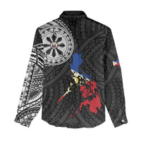 Philippines Strong Women Casual Shirt Filipino Map Polynesian Tattoo - Polynesian Pride