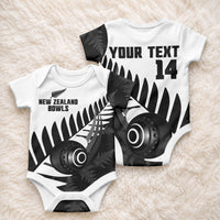 New Zealand Lawn Bowls Custom Baby Onesie Aotearoa Silver Fern