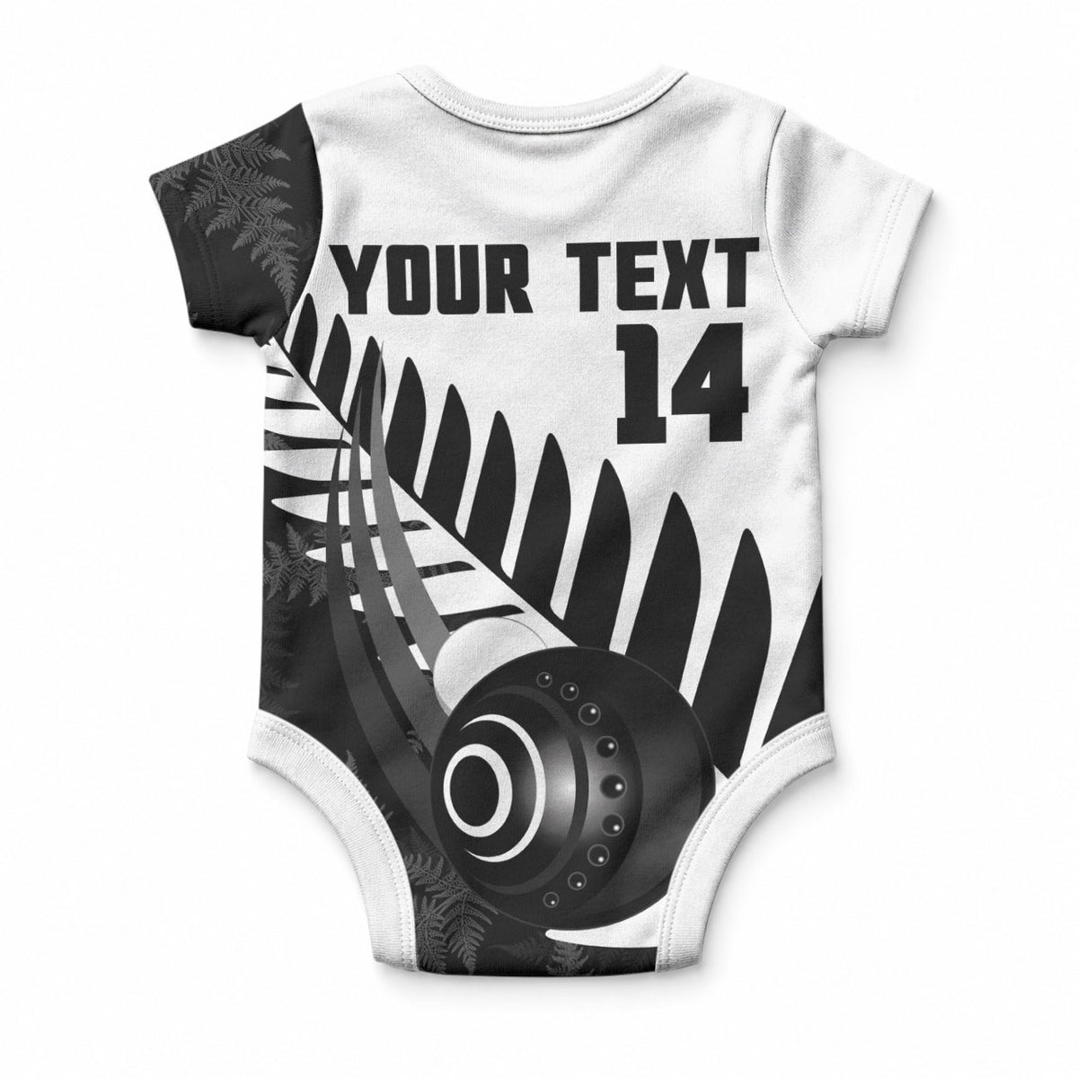 New Zealand Lawn Bowls Custom Baby Onesie Aotearoa Silver Fern