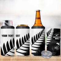 New Zealand Lawn Bowls Custom 4 in 1 Can Cooler Tumbler Aotearoa Silver Fern LT14 - Polynesian Pride