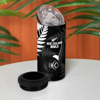 New Zealand Lawn Bowls Custom 4 in 1 Can Cooler Tumbler Aotearoa Silver Fern LT14 - Polynesian Pride