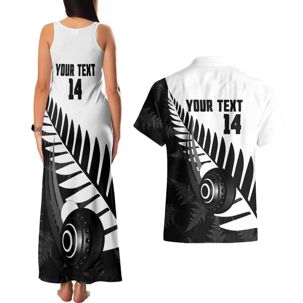 New Zealand Lawn Bowls Custom Couples Matching Tank Maxi Dress and Hawaiian Shirt Aotearoa Silver Fern LT14 - Polynesian Pride