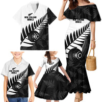 New Zealand Lawn Bowls Custom Family Matching Mermaid Dress and Hawaiian Shirt Aotearoa Silver Fern LT14 - Polynesian Pride