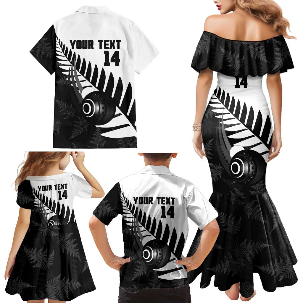 New Zealand Lawn Bowls Custom Family Matching Mermaid Dress and Hawaiian Shirt Aotearoa Silver Fern LT14 - Polynesian Pride