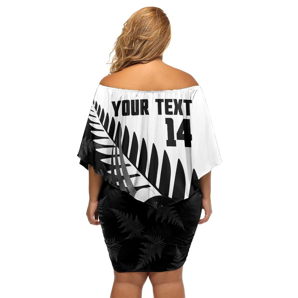 New Zealand Lawn Bowls Custom Family Matching Off Shoulder Short Dress and Hawaiian Shirt Aotearoa Silver Fern LT14 - Polynesian Pride