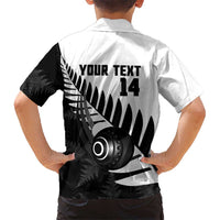 New Zealand Lawn Bowls Custom Family Matching Summer Maxi Dress and Hawaiian Shirt Aotearoa Silver Fern LT14 - Polynesian Pride