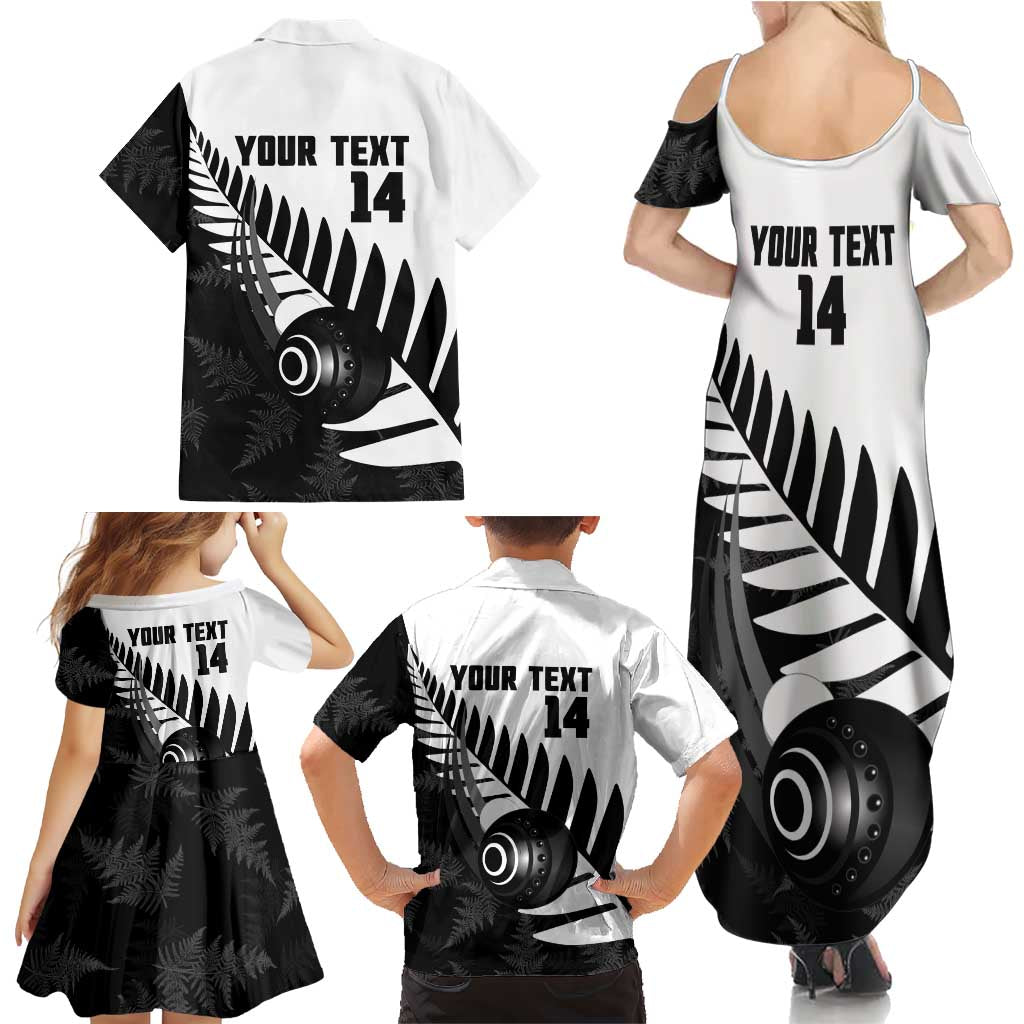 New Zealand Lawn Bowls Custom Family Matching Summer Maxi Dress and Hawaiian Shirt Aotearoa Silver Fern LT14 - Polynesian Pride