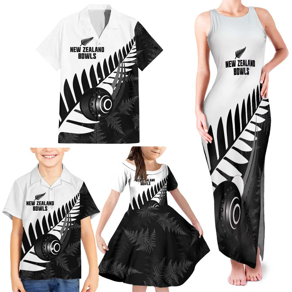 New Zealand Lawn Bowls Custom Family Matching Tank Maxi Dress and Hawaiian Shirt Aotearoa Silver Fern LT14 - Polynesian Pride
