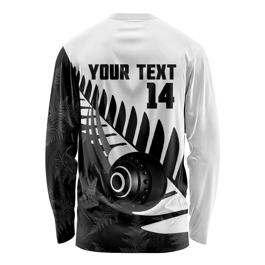 New Zealand Lawn Bowls Custom Long Sleeve Shirt Aotearoa Silver Fern LT14 - Polynesian Pride