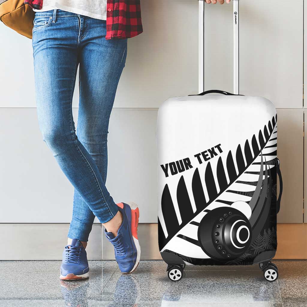 New Zealand Lawn Bowls Custom Luggage Cover Aotearoa Silver Fern - Polynesian Pride