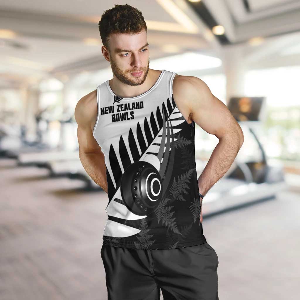New Zealand Lawn Bowls Custom Men Tank Top Aotearoa Silver Fern - Polynesian Pride
