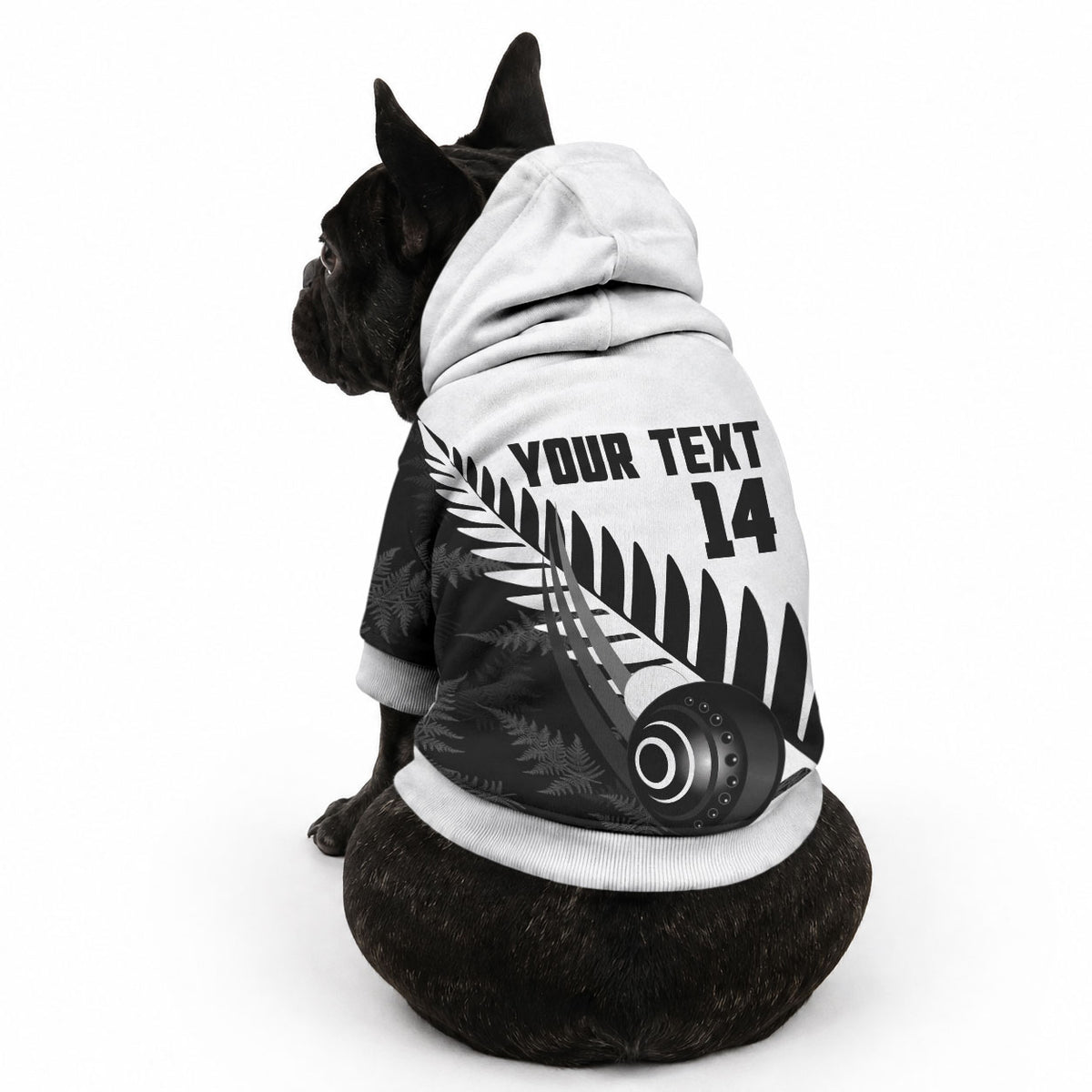 New Zealand Lawn Bowls Custom Pet Hoodie Aotearoa Silver Fern