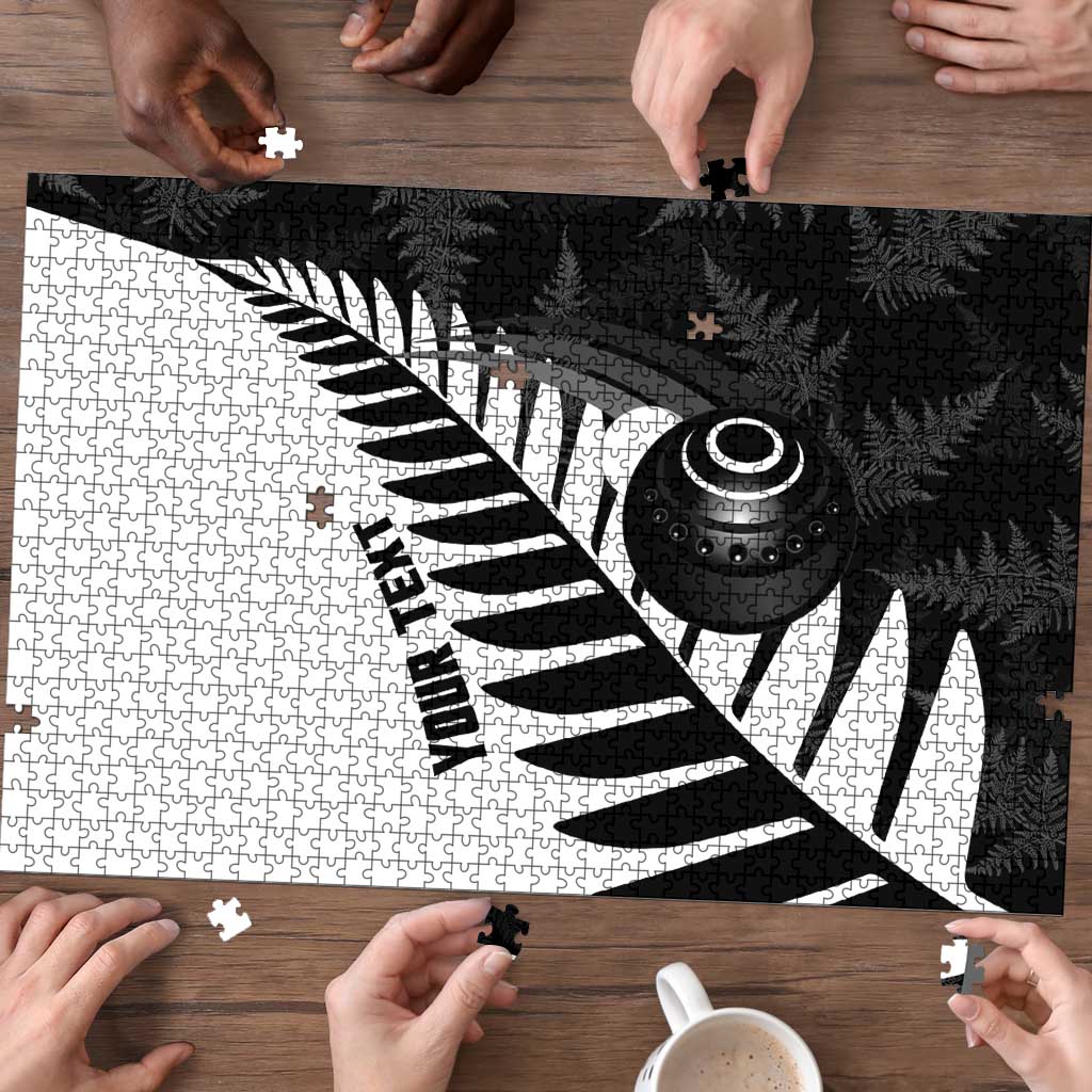New Zealand Lawn Bowls Custom Puzzle Aotearoa Silver Fern LT14 - Polynesian Pride