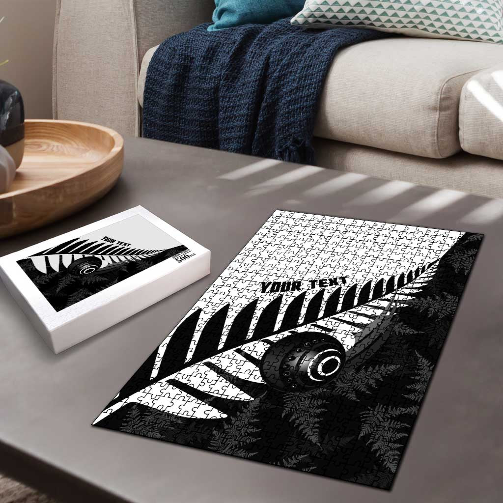 New Zealand Lawn Bowls Custom Puzzle Aotearoa Silver Fern LT14 - Polynesian Pride