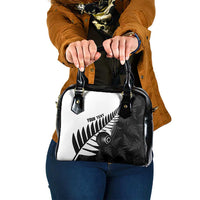 New Zealand Lawn Bowls Custom Shoulder Handbag Aotearoa Silver Fern - Polynesian Pride