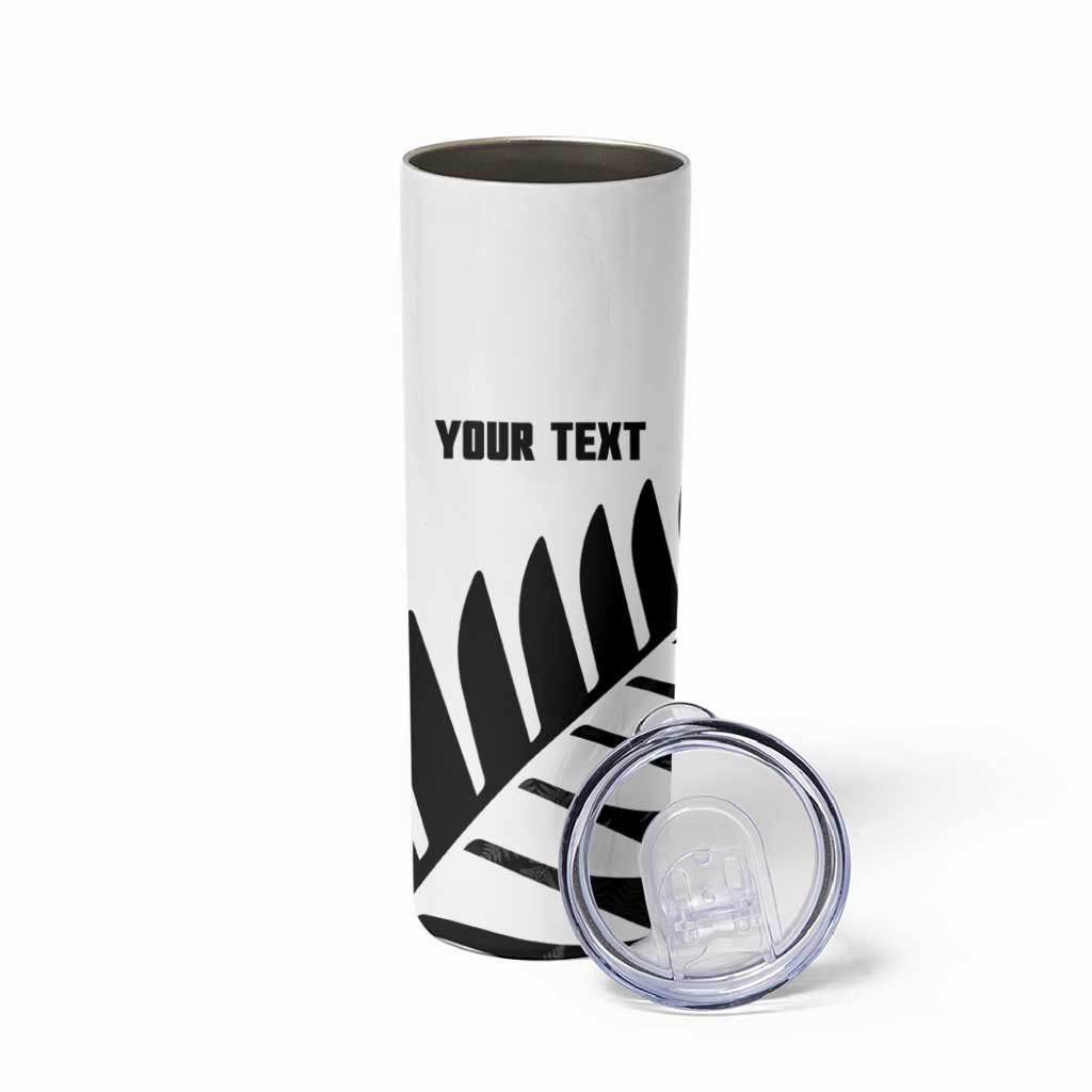 New Zealand Lawn Bowls Custom Skinny Tumbler Aotearoa Silver Fern LT14 - Polynesian Pride