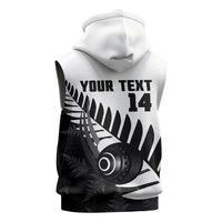 New Zealand Lawn Bowls Custom Sleeveless Zip Hoodie Aotearoa Silver Fern LT14 - Polynesian Pride