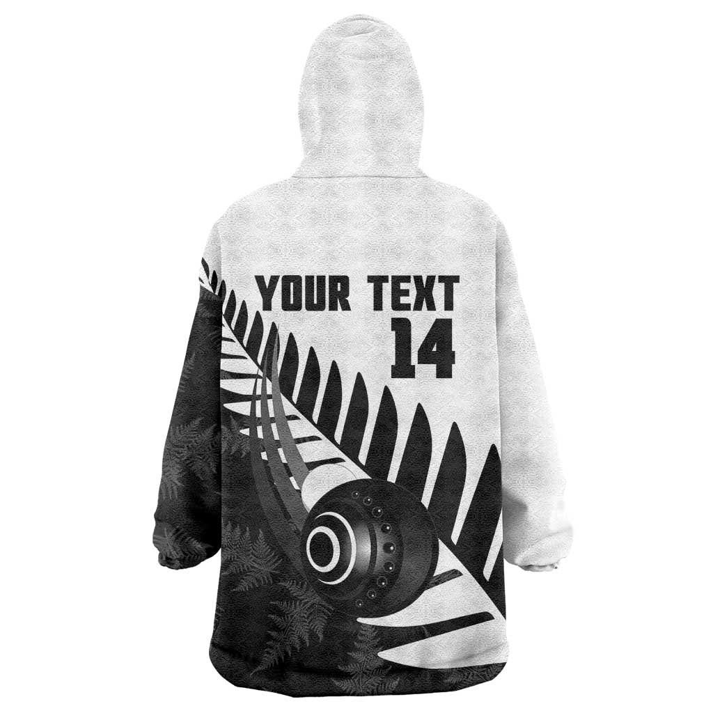 New Zealand Lawn Bowls Custom Wearable Blanket Hoodie Aotearoa Silver Fern LT14 - Polynesian Pride