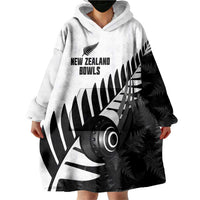 New Zealand Lawn Bowls Custom Wearable Blanket Hoodie Aotearoa Silver Fern LT14 - Polynesian Pride