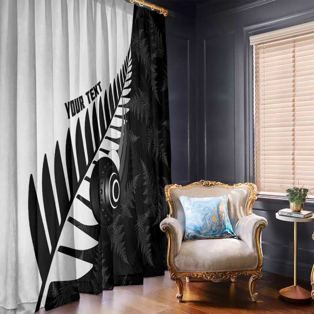 New Zealand Lawn Bowls Custom Window Curtain Aotearoa Silver Fern LT14 - Polynesian Pride