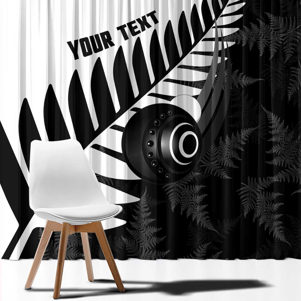 New Zealand Lawn Bowls Custom Window Curtain Aotearoa Silver Fern LT14 - Polynesian Pride