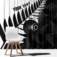 New Zealand Lawn Bowls Custom Window Curtain Aotearoa Silver Fern LT14 - Polynesian Pride