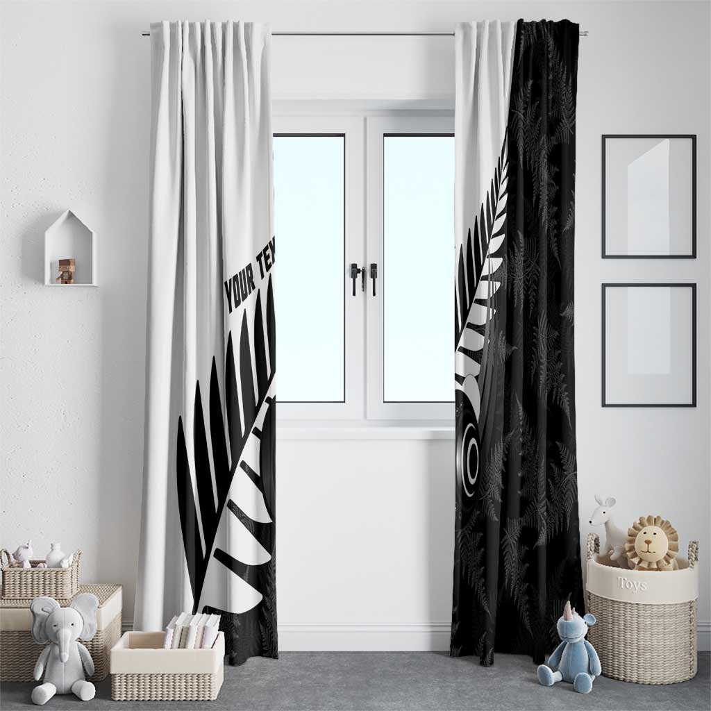 New Zealand Lawn Bowls Custom Window Curtain Aotearoa Silver Fern LT14 - Polynesian Pride