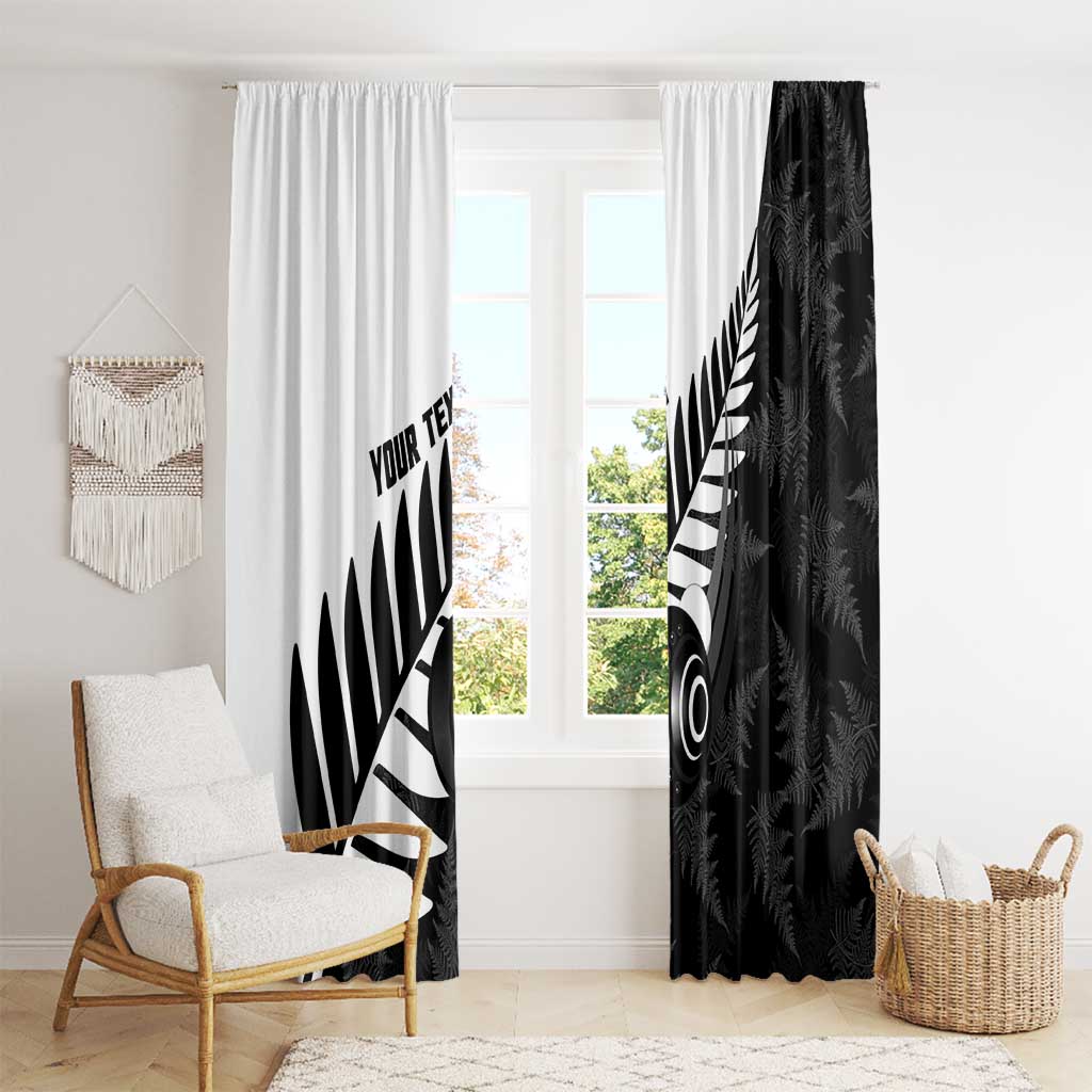 New Zealand Lawn Bowls Custom Window Curtain Aotearoa Silver Fern LT14 - Polynesian Pride