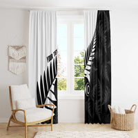 New Zealand Lawn Bowls Custom Window Curtain Aotearoa Silver Fern LT14 - Polynesian Pride