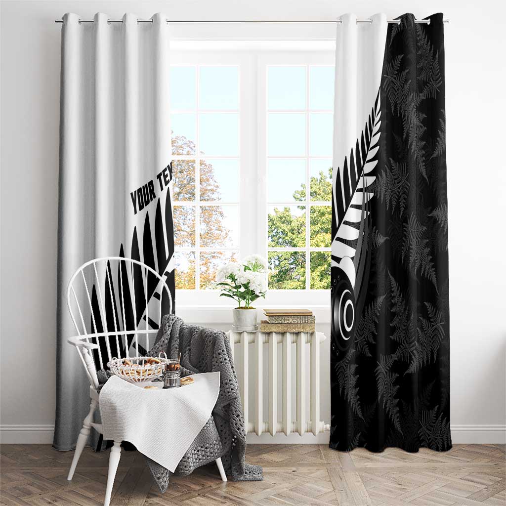 New Zealand Lawn Bowls Custom Window Curtain Aotearoa Silver Fern LT14 - Polynesian Pride