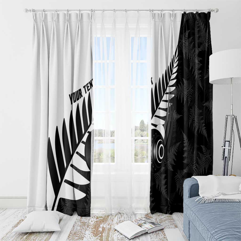 New Zealand Lawn Bowls Custom Window Curtain Aotearoa Silver Fern LT14 - Polynesian Pride