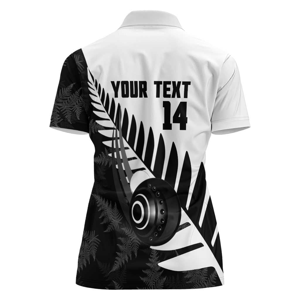 New Zealand Lawn Bowls Custom Women Polo Shirt Aotearoa Silver Fern LT14 - Polynesian Pride