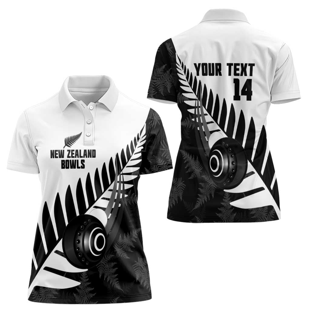 New Zealand Lawn Bowls Custom Women Polo Shirt Aotearoa Silver Fern LT14 - Polynesian Pride